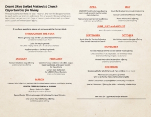 Desert Skies United Methodist Church Giving