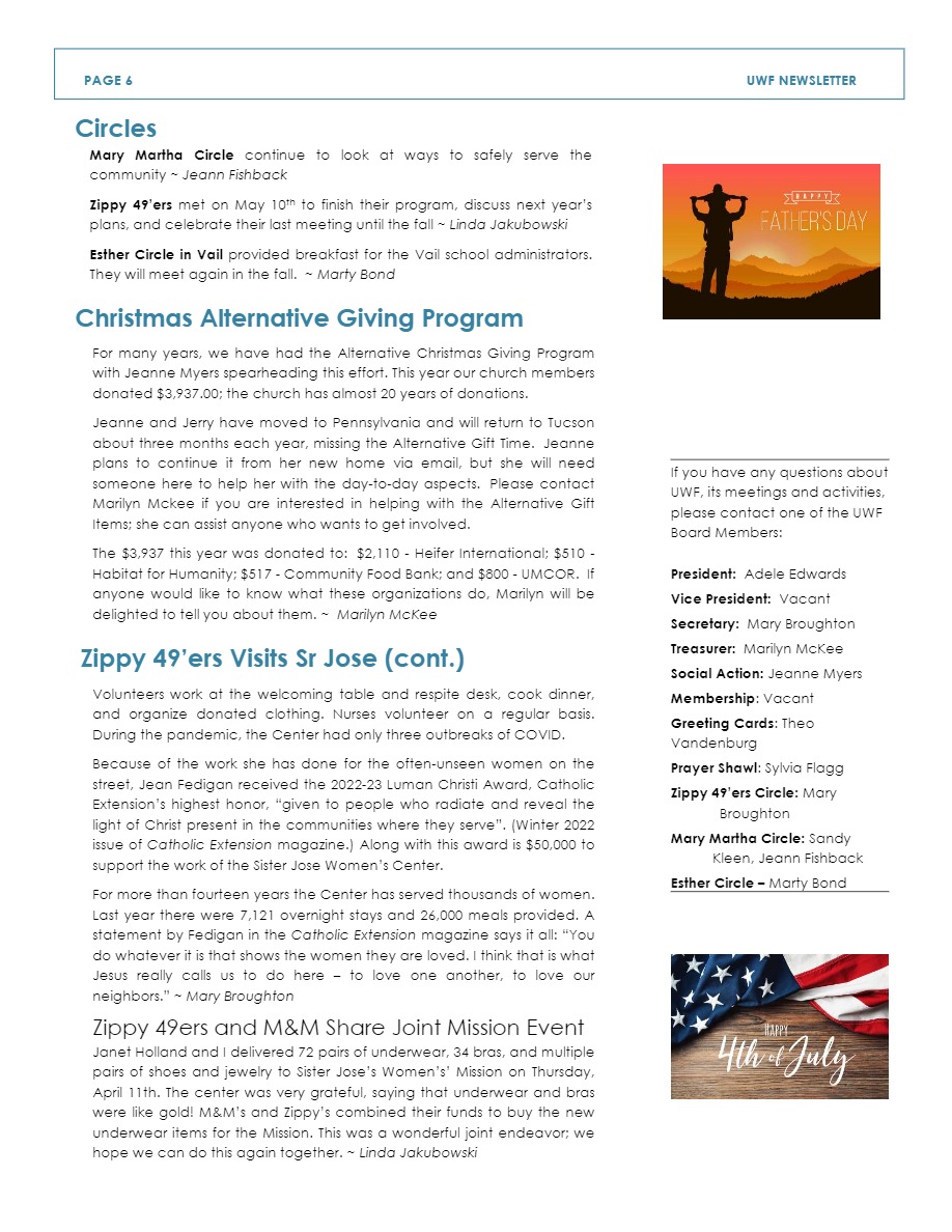 United Women In Faith Newsletter June 2023 – Desert Skies United ...